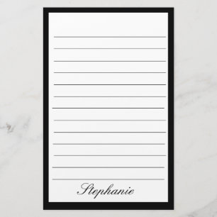Papeterie Lignes blanches noires Cadres Monogrammes Noms Per