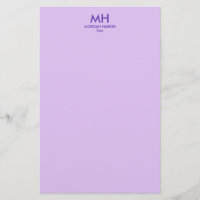 Lilas Violet Minimaliste Initiales Propres