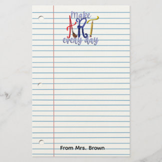 Papeterie Lined paper Art teacher notepad