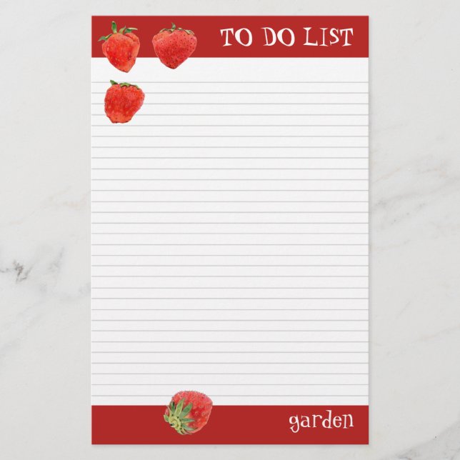 Papeterie Liste des fraises à faire (Devant)