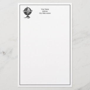 Papeterie Lithographie du monde vintage dessin BW