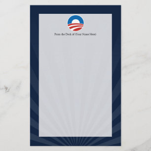 Papeterie Logo d'Obama-o avec le bleu
