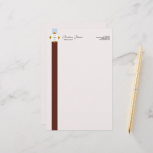 Papeterie Logo Gold Brown Stripes tendance