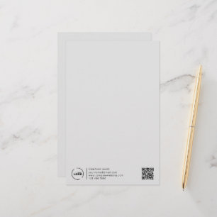 Papeterie Logo professionnel moderne entreprise QR Code gris