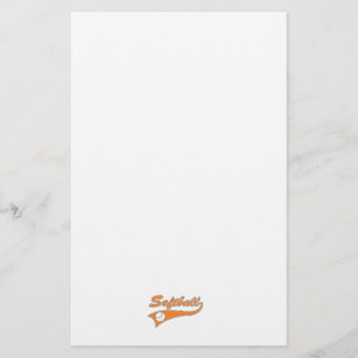 Papeterie logo texte du script softball orange