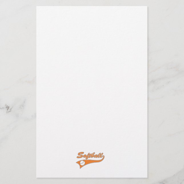 Papeterie logo texte du script softball orange (Devant)
