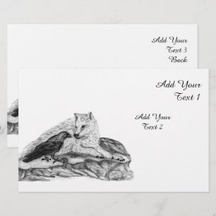 Papeterie Loup et corbeau - Design noir et blanc
