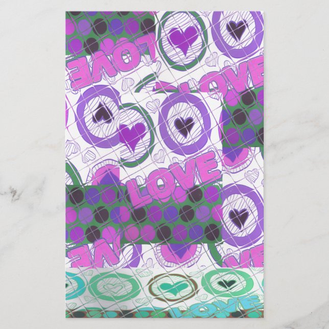 Papeterie Lovely Love Heart Motif Art Imprimer (Devant)
