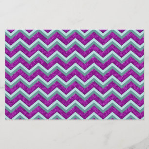 Papeterie Magenta Foil et Turquoise ZigZag Motif