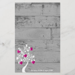 Papeterie Magenta Valentine Hearts Tree Personnalisé
