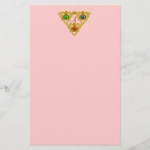 Papeterie MAGIQUE ELFIQUE TALISMAN /OR TRIANGLE rose