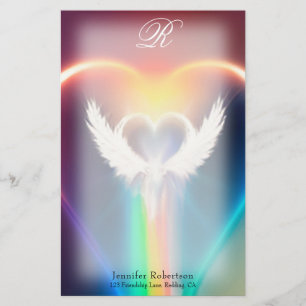 Papeterie Magnifique Arc-en-ciel Ange ailes Monogramme Papet
