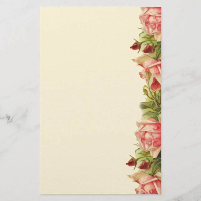 Papeterie Magnifique Vintage Apricot Roses Élégant (Devant)