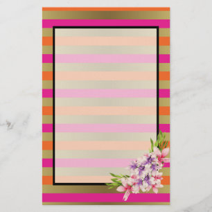 Papeterie Magnolia sur Pink & Faux Gold Stripes