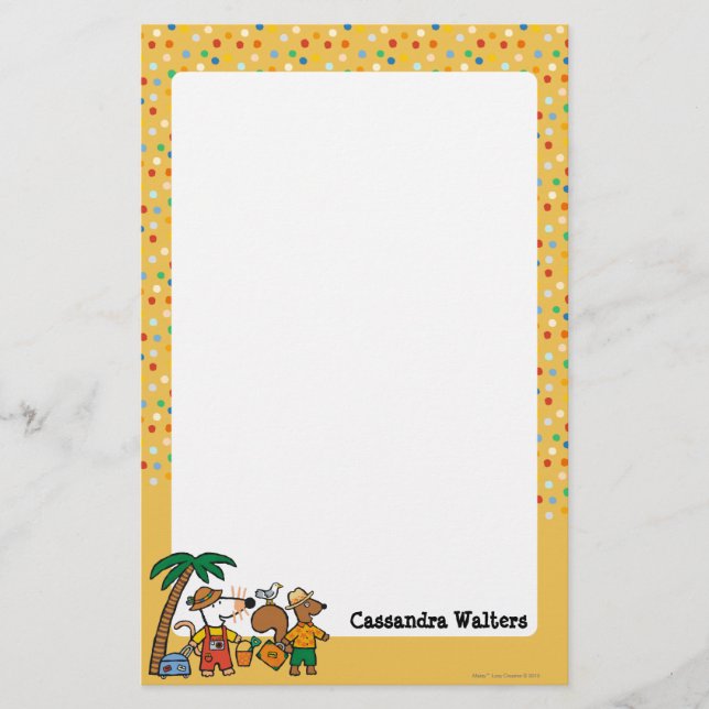 Papeterie Maisy et Cyrille avec le palmier à la plage (Devant)