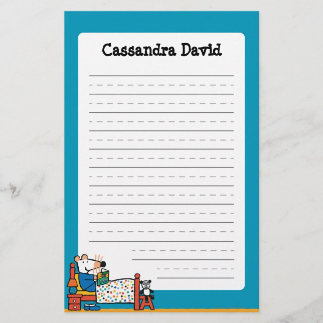 Papeterie Maisy prête pour des pyjamas de bleu de lit (Devant)