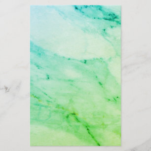 Papeterie Marbre vert turquoise, aquarelle motif abstrait