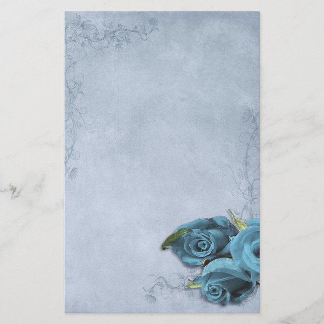 Papeterie Mariage bleu cascade vintage (Devant)