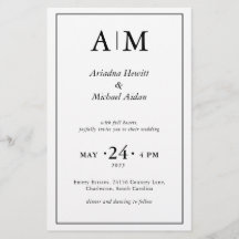 Mariage Élégant Minimaliste Blanc Plat