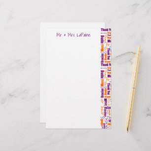 Papeterie Mariage Multilingual Merci Typographie Collage