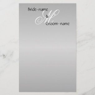 Papeterie Mariage personnalisé Monogramme gris noir et blanc