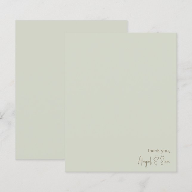 Papeterie Mariage Sage Simple Personnalisée (Devant / Derrière)