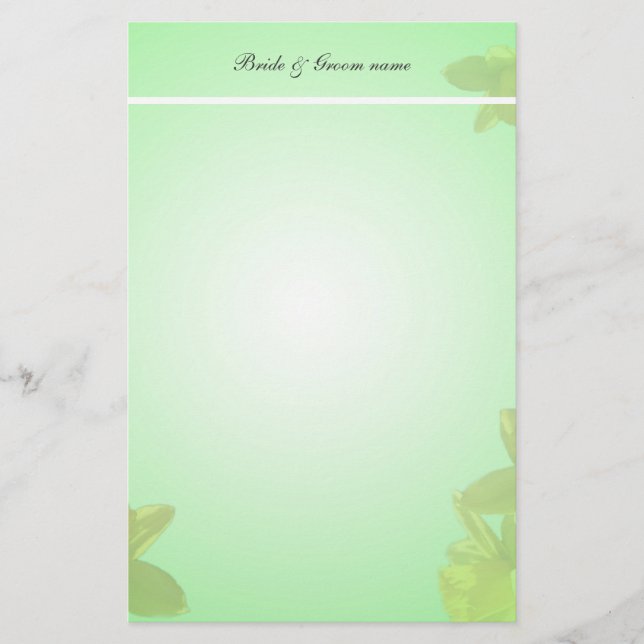 Papeterie mariage stationnaire.fleurs de tulipe jaunes (Devant)