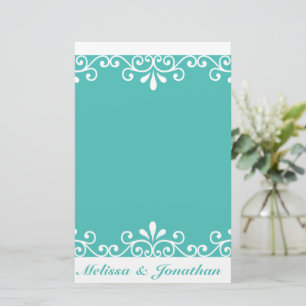 Papeterie Mariage Turquoise Élégant Mariage