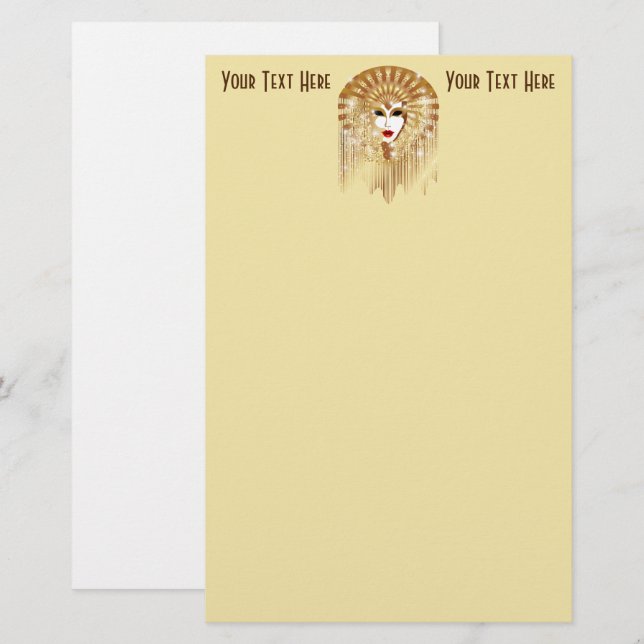 Papeterie Mask de la Fête du Venice Carnival (Devant / Derrière)