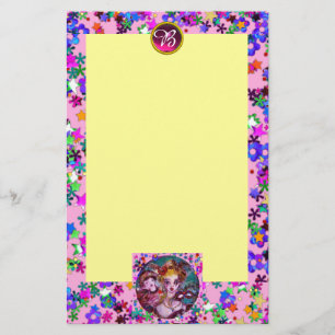 PAPETERIE MASQUERADE VÉNÉTIENNE, MONOGRAMME GÉM CONFETTI