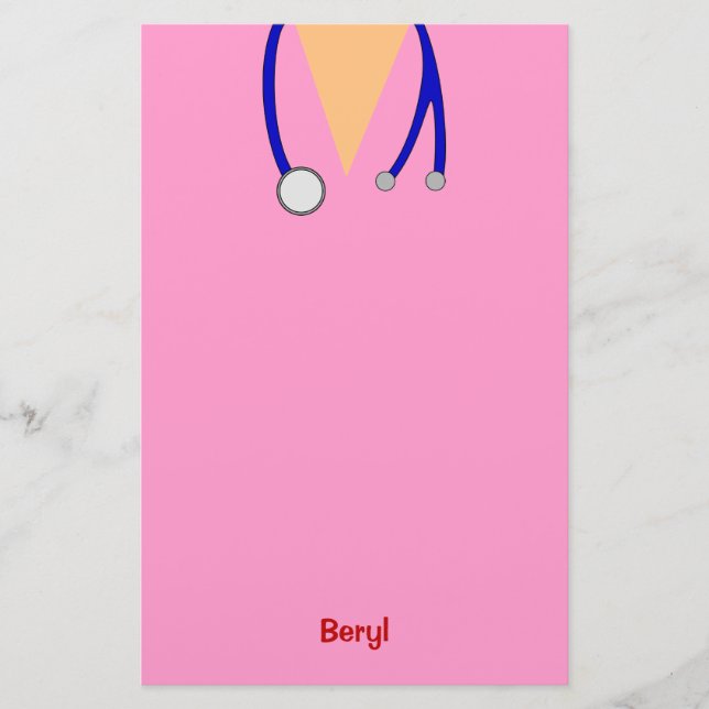 Papeterie Médicale rose drôle frotte lunatique personnalisé (Devant)
