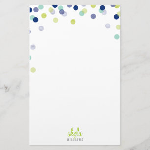 Papeterie Menthe bleue de chaux de confettis lumineux