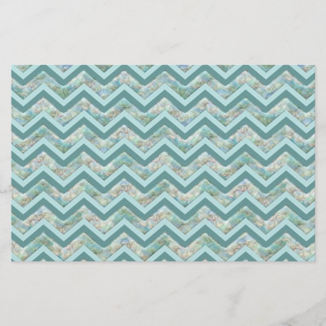 Papeterie Mère de Pearl Turquoise ZigZag (Devant)