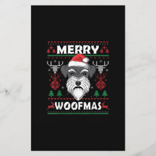 Papeterie Merry Woofmas Schnauzer Noël Amoureux des chiens P
