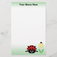 Papeterie mignonne personnalisée de coccinelle