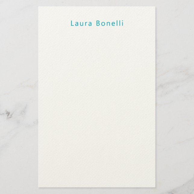 Papeterie Minimalist Professional Modern Name Azure Blue (Devant)