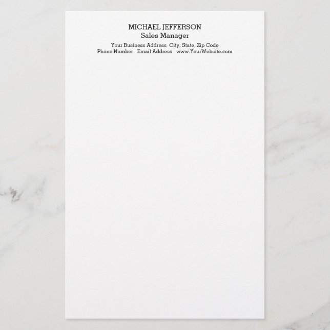 Papeterie Minimaliste Classique Professionnel Simple (Devant)
