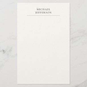 Papeterie Minimaliste Moderne Noir & Blanc Uni