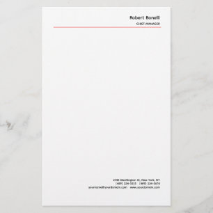 Papeterie Minimaliste Moderne Rouge Blanc Simple