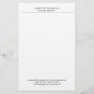 Papeterie Minimaliste noir et blanc professionnel simple