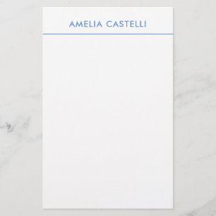 Papeterie Minimaliste Professionnel Bleu Blanc Uni