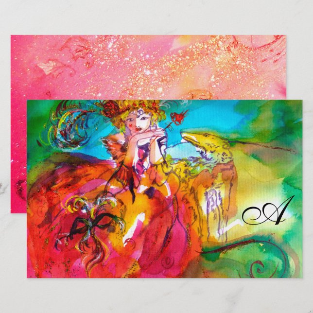 Papeterie MIRANDOLINA Masques de Carnaval vénitien Monogramm (Devant / Derrière)