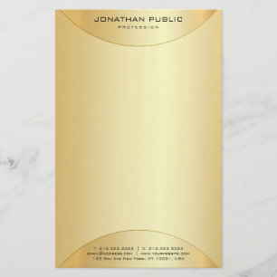 Papeterie Modèle moderne élégant et personnalisé Faux Gold