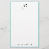 Modèle simple décoré d'un monogramme de manuscrit