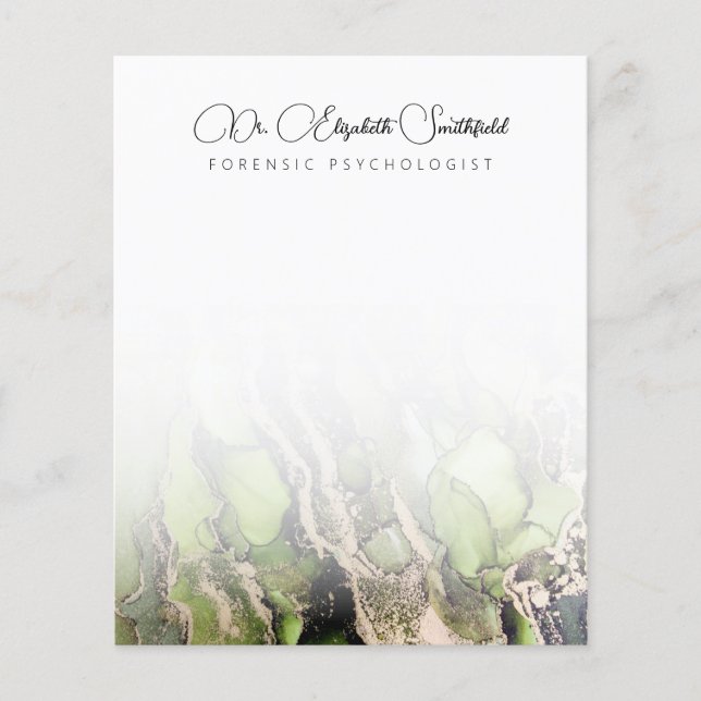 Papeterie moderne Abstrait Green Black Gold (Devant)