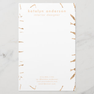 Papeterie Moderne Cracked Gold White Styliste Professionnel