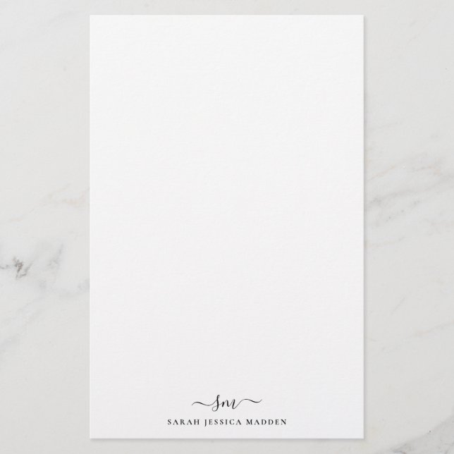 Papeterie Moderne deux monogramme initial script féminin ave (Devant)