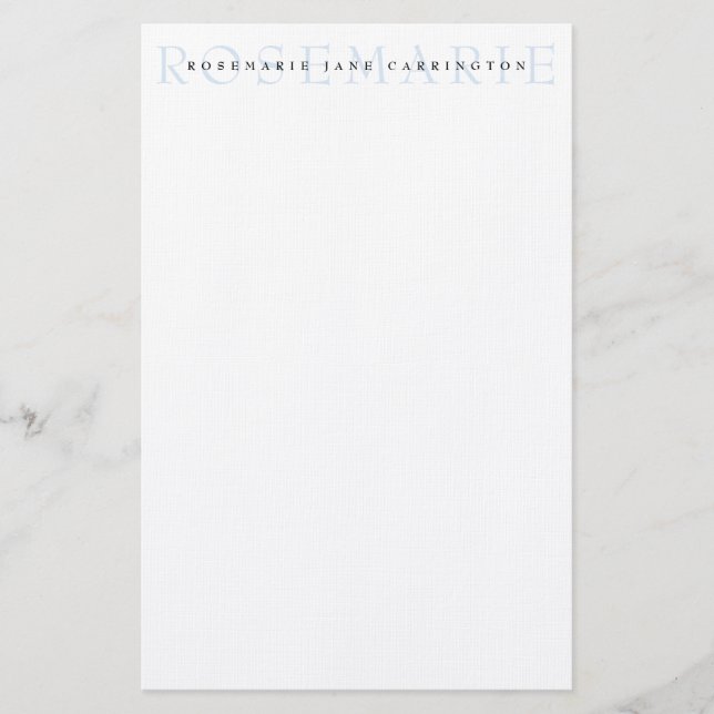 Papeterie Moderne Elegant Baby Blue Stationery personnalisée (Devant)