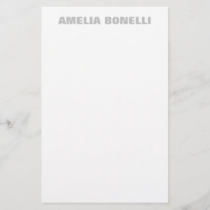 Papeterie Moderne Gris Blanc Minimaliste Professionnel Gras