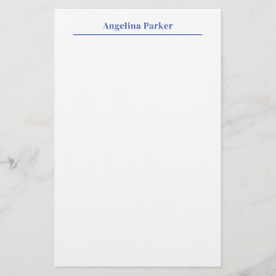Papeterie Moderne minimaliste Plaque Bleu Simple Blanc